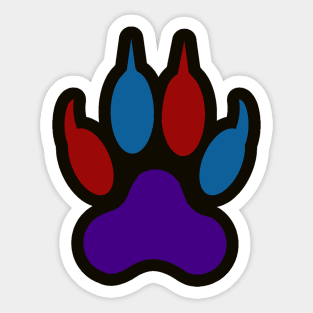 multi color wolf paw Sticker